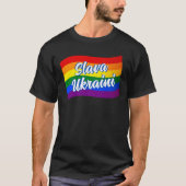 Rainbow Flag Slava Ukraini Gay Pride LGBT LGBTQ T-Shirt (Vorderseite)