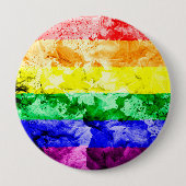 RAINBOW FLAG SQUARE WATERCOLOR BUTTON (Vorderseite)