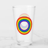 RAINBOW FLAG - STREIFEN - LGBT farbig Rings Glas (Rückseite)
