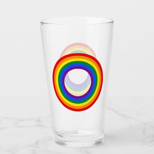 RAINBOW FLAG - STREIFEN - LGBT farbig Rings Glas (Vorderseite)