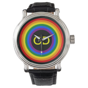 RAINBOW FLAG-TASTE + Ihr Zeichen oder Monogramm Armbanduhr