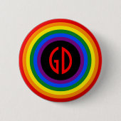 RAINBOW FLAG-TASTE + Ihr Zeichen oder Monogramm Button (Vorderseite)