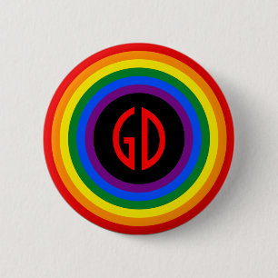 RAINBOW FLAG-TASTE + Ihr Zeichen oder Monogramm Button