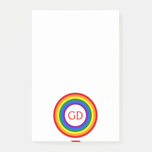 RAINBOW FLAG-TASTE + Ihr Zeichen oder Monogramm Post-it Klebezettel (Vorderseite)