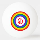 RAINBOW FLAG-TASTE + Ihr Zeichen oder Monogramm Tischtennisball (Vorderseite)