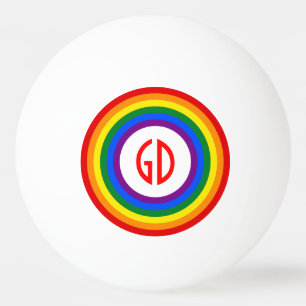 RAINBOW FLAG-TASTE + Ihr Zeichen oder Monogramm Tischtennisball