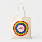 RAINBOW FLAG-TASTE + Ihr Zeichen oder Monogramm Tragetasche (Vorne)