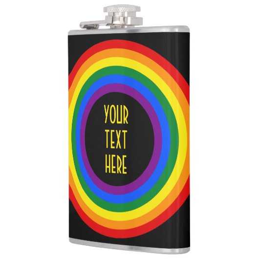 RAINBOW FLAG-TASTE + Ihr Zeichen oder Text Flachmann (Links)