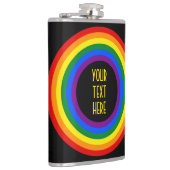 RAINBOW FLAG-TASTE + Ihr Zeichen oder Text Flachmann (Rechts)