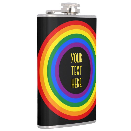 RAINBOW FLAG-TASTE + Ihr Zeichen oder Text Flachmann (Rechts)