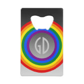 RAINBOW FLAG-TASTE + Ihr Zeichen oder Text Geldkarten Flaschenöffner (Vorderseite)