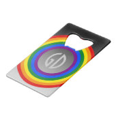 RAINBOW FLAG-TASTE + Ihr Zeichen oder Text Geldkarten Flaschenöffner (Rückseite Schrägansicht)