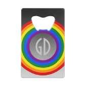 RAINBOW FLAG-TASTE + Ihr Zeichen oder Text Geldkarten Flaschenöffner (Rückseite)