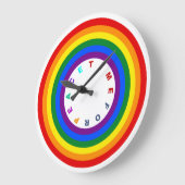 RAINBOW FLAG-TASTE + Ihr Zeichen oder Text Große Wanduhr (Winkel)