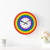 RAINBOW FLAG-TASTE + Ihr Zeichen oder Text Große Wanduhr (Zuhause)