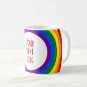 RAINBOW FLAG-TASTE + Ihr Zeichen oder Text Kaffeetasse (VorderseiteRechts)