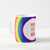RAINBOW FLAG-TASTE + Ihr Zeichen oder Text Kaffeetasse (Vorderseite Links)