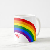 RAINBOW FLAG-TASTE + Ihr Zeichen oder Text Kaffeetasse (VorderseiteRechts)