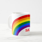RAINBOW FLAG-TASTE + Ihr Zeichen oder Text Kaffeetasse (Vorderseite Links)