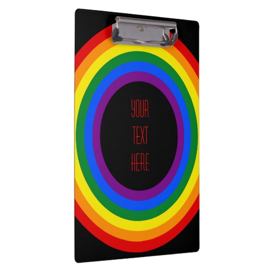 RAINBOW FLAG-TASTE + Ihr Zeichen oder Text Klemmbrett (Rechts)