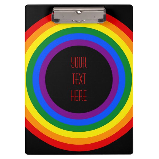 RAINBOW FLAG-TASTE + Ihr Zeichen oder Text Klemmbrett (Vorderseite)