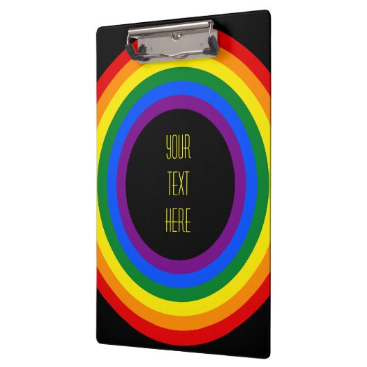 RAINBOW FLAG-TASTE + Ihr Zeichen oder Text Klemmbrett (Links)