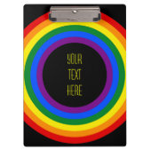 RAINBOW FLAG-TASTE + Ihr Zeichen oder Text Klemmbrett (Vorderseite)
