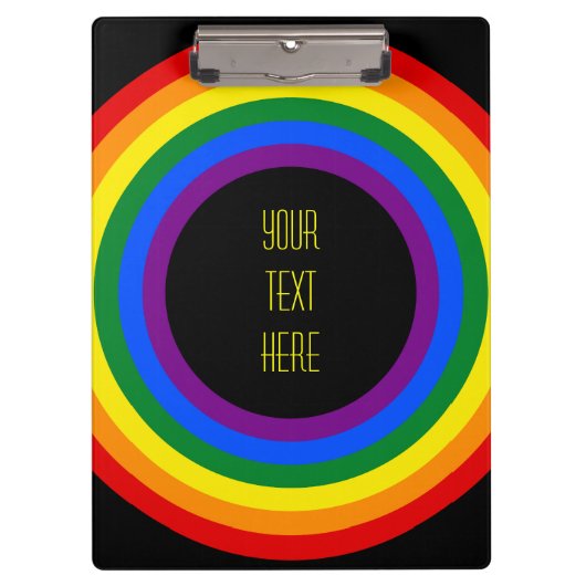 RAINBOW FLAG-TASTE + Ihr Zeichen oder Text Klemmbrett (Vorderseite)