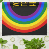 RAINBOW FLAG-TASTE + Ihr Zeichen oder Text Küchentuch (Gefaltet)