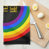 RAINBOW FLAG-TASTE + Ihr Zeichen oder Text Küchentuch (Viertel Falte)