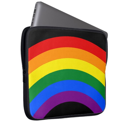 RAINBOW FLAG-TASTE + Ihr Zeichen oder Text Laptopschutzhülle (Vorne Rechts)