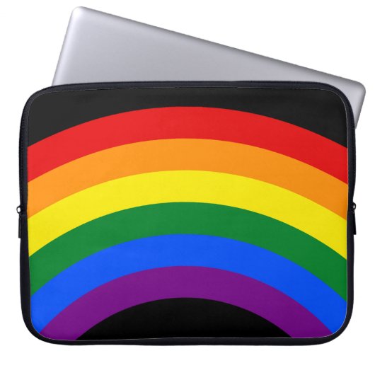 RAINBOW FLAG-TASTE + Ihr Zeichen oder Text Laptopschutzhülle (Vorderseite)