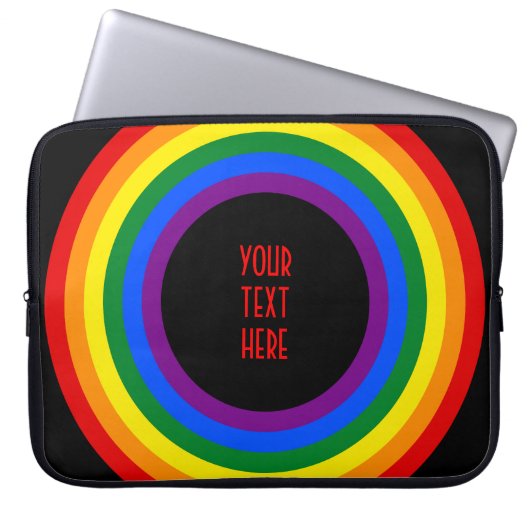 RAINBOW FLAG-TASTE + Ihr Zeichen oder Text Laptopschutzhülle (Vorderseite)