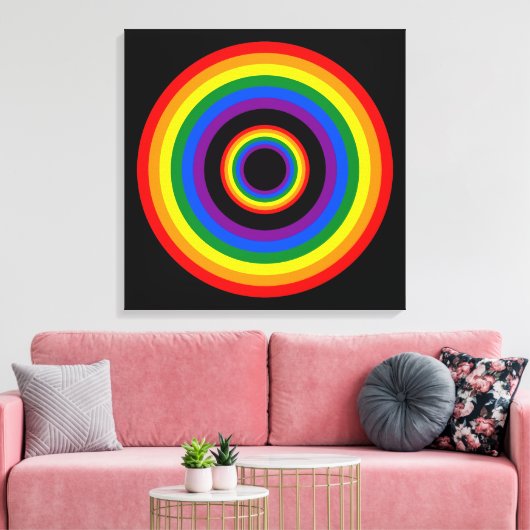 RAINBOW FLAG-TASTE + Ihr Zeichen oder Text Leinwanddruck (Insitu (Wohnzimmer))