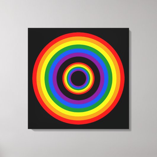 RAINBOW FLAG-TASTE + Ihr Zeichen oder Text Leinwanddruck (Vorderseite)