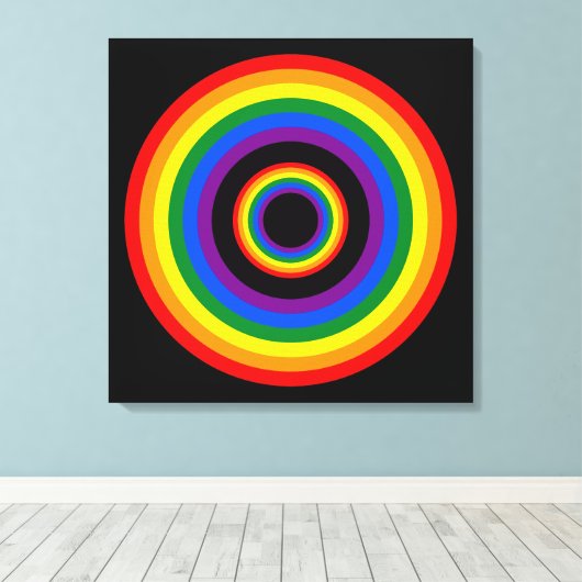 RAINBOW FLAG-TASTE + Ihr Zeichen oder Text Leinwanddruck (Insitu (Holzboden))