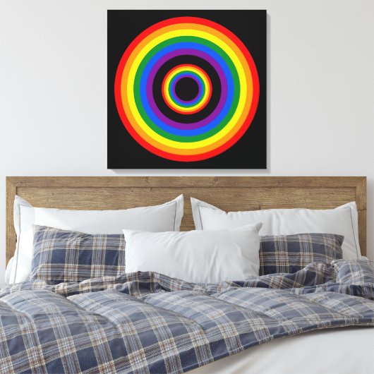 RAINBOW FLAG-TASTE + Ihr Zeichen oder Text Leinwanddruck (Insitu (Schlafzimmer))