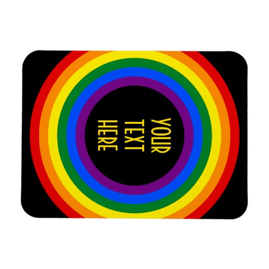 RAINBOW FLAG-TASTE + Ihr Zeichen oder Text Magnet (Horizontal)