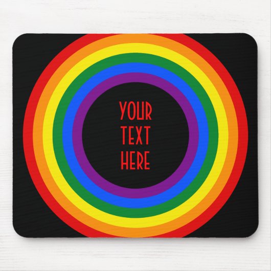RAINBOW FLAG-TASTE + Ihr Zeichen oder Text Mousepad (Vorne)
