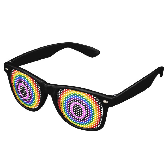 RAINBOW FLAG-TASTE + Ihr Zeichen oder Text Partybrille (Schrägansicht)