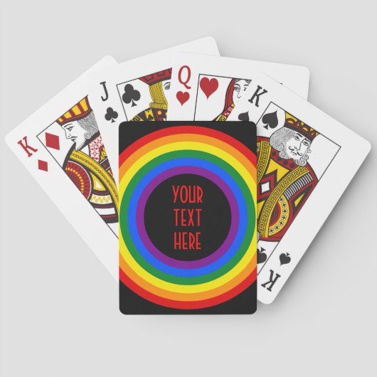 RAINBOW FLAG-TASTE + Ihr Zeichen oder Text Spielkarten (Rückseite)