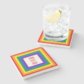 RAINBOW FLAG-TASTE + Ihr Zeichen oder Text Steinuntersetzer (Seitenansicht)
