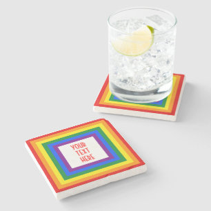 RAINBOW FLAG-TASTE + Ihr Zeichen oder Text Steinuntersetzer