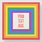 RAINBOW FLAG-TASTE + Ihr Zeichen oder Text Steinuntersetzer (Vorderseite)