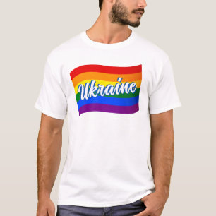 Rainbow Flag Ukraine Gay Pride LGBT T-Shirt
