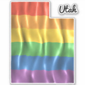 Rainbow Flag Utah UT Staat Kontur Aufkleber (Vorderseite)