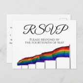 Rainbow Flags Gay Pride Wedding RSVP Postkarte (Vorne/Hinten)