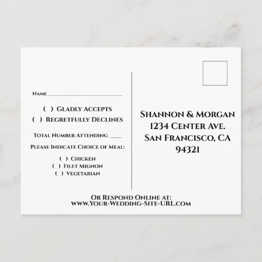 Rainbow Flags Gay Pride Wedding RSVP Postkarte (Rückseite)