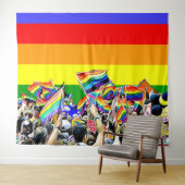 Rainbow Flags LGBT Pride Banner Tapestyle Wandteppich (Beispiel (Horizontal))