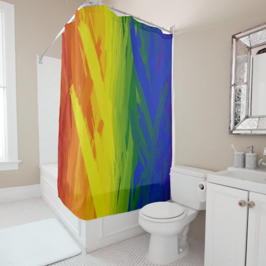 Rainbow Flames Duschvorhang (Beispiel)